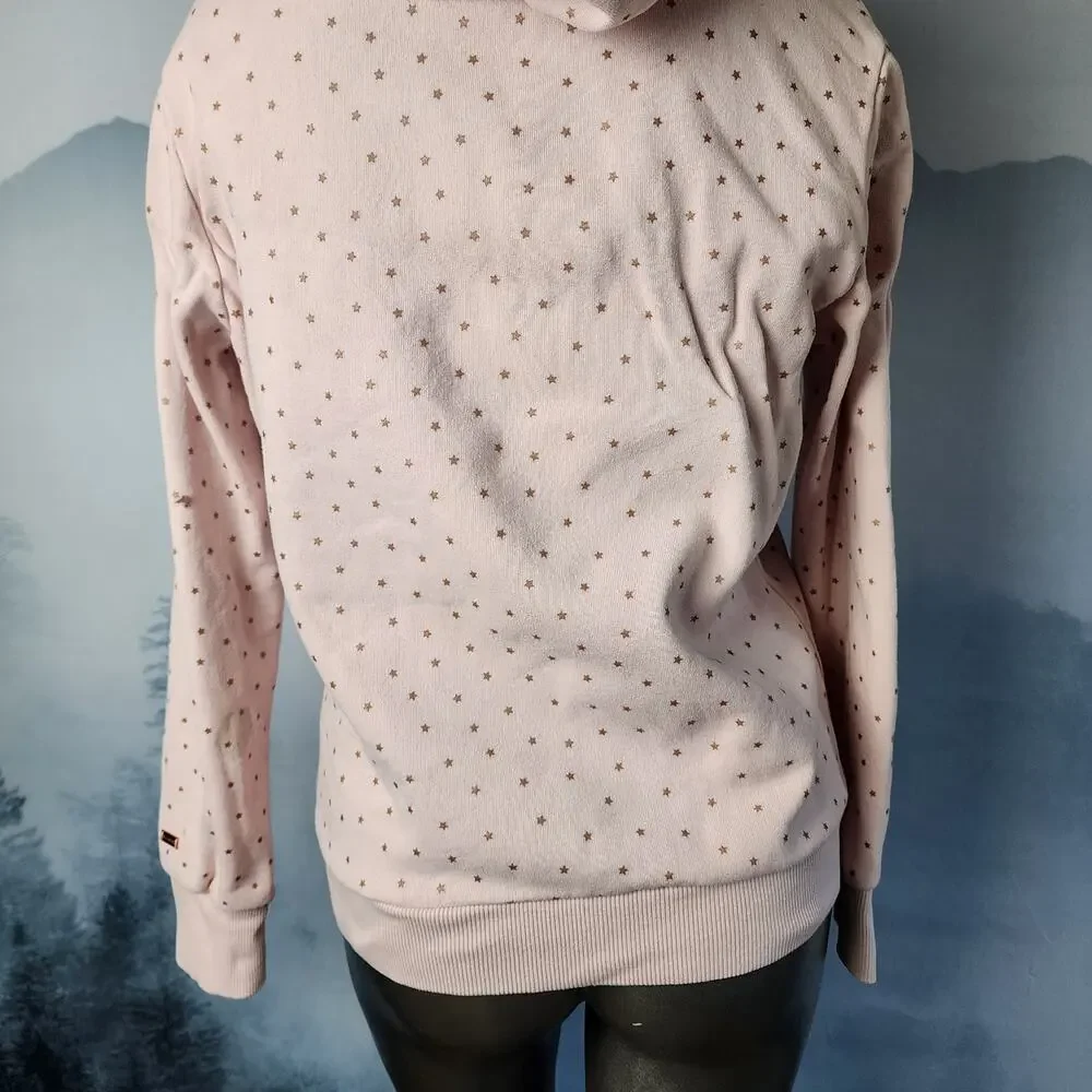 Superdry Vintage Premium Goods Shimmer All Over Print Blush Hoodie | Women's 8